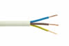 Câble souple H03VV-F 3G0.50mm² pour l'alimentation électrique d'appareils domestiques fixes ou mobiles, blanc en 50 mètres