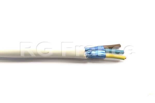 Câble électrique O5VVU domestique BIO rigide blindé 3G2.5mm² blanc en 500  mètres [05VVUBIO3G2.5-5] : RG France, le câble par excellence