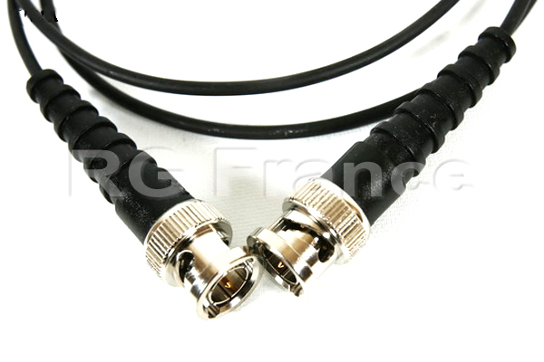 Cordon de brassage vidéo BNC - BNC micro-coaxial RG179 de 1 mètre - Cliquez sur l'image pour la fermer