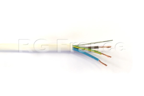 Câble électrique 2x0.75mm² PORTEUR vertical avec câble en ACIER pour l'alimentation de luminaires SUSPENDUS, blanc en 50 mètres - Cliquez sur l'image pour la fermer