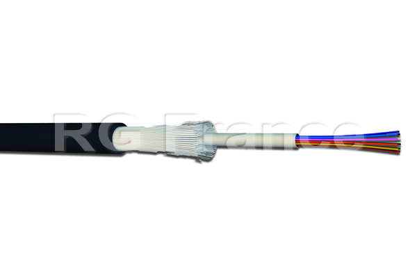 Câble intérieur/extérieur 24 fibres optiques 9/125 monomode OS2 structure libre LSZH - Cliquez sur l'image pour la fermer