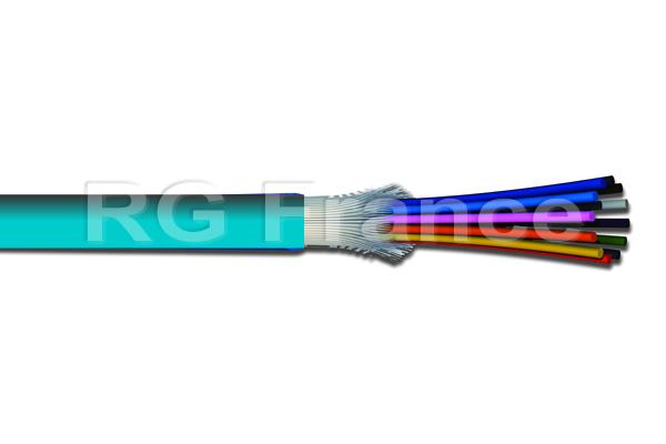 Câble intérieur 12 fibres optiques 50/125 multimode OM3 structure serrée LSZH - Cliquez sur l'image pour la fermer