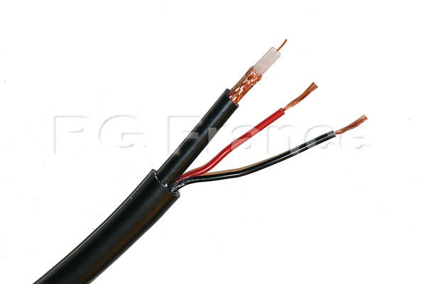 Câble hybride coaxial vidéo KX6 + alimentation gaine ronde souple noire en c/100m - Cliquez sur l'image pour la fermer