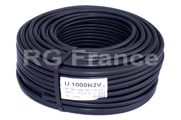 Câble industriel rigide U1000 R2V 5G6 Couronne 100M - R2V5G6