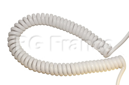 Câbles électriques spiralés extensibles blancs